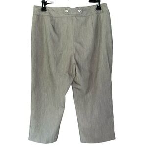Sharagano Studio Womens Gray Cropped Dress Pants 14 Button Hem Career Trousers